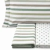 Completo Lenzuola dots e stripe verde Piazza e mezzo