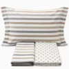 Completo Lenzuola dots e stripe tortora Piazza e mezzo