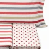 Completo Lenzuola dots e stripe rosso Matrimoniale