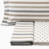 Completo Lenzuola dots e stripe tortora Matrimoniale