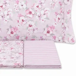 Completo Lenzuola Fiori Indie Rosa Singolo