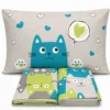 Completo Lenzuola Gatti felici Verde Matrimoniale