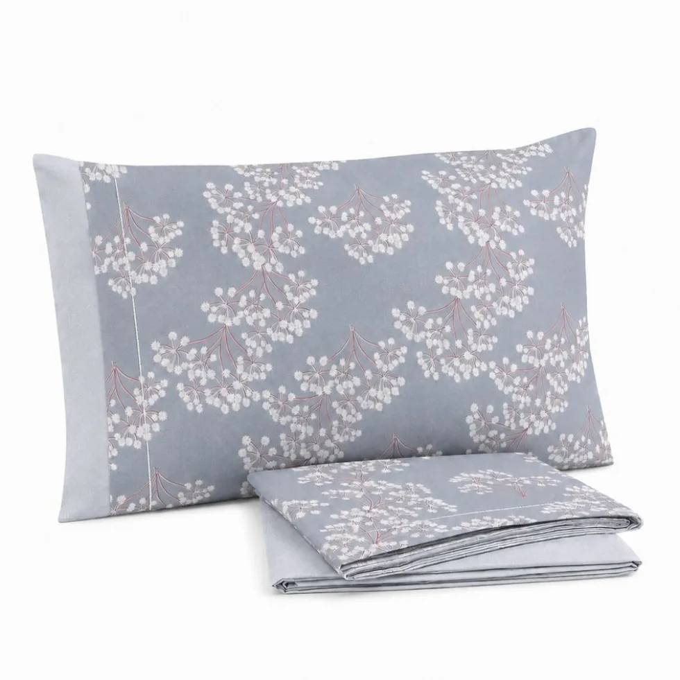 Completo Lenzuola Giusy Cavalieri Fiori di Velo Grigio Matrimoniale VAR. 36
