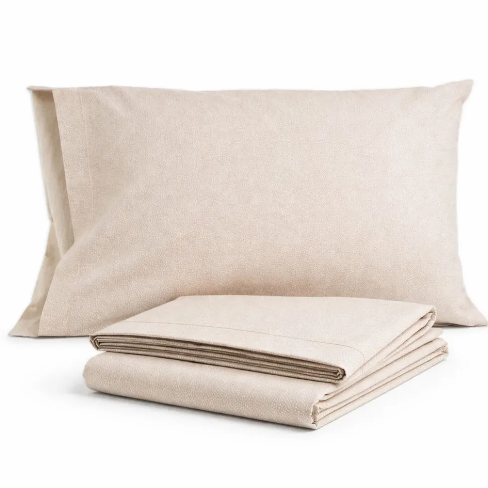 Completo Lenzuola Giusy Cavalieri Sassolino Beige Matrimoniale VAR. 21