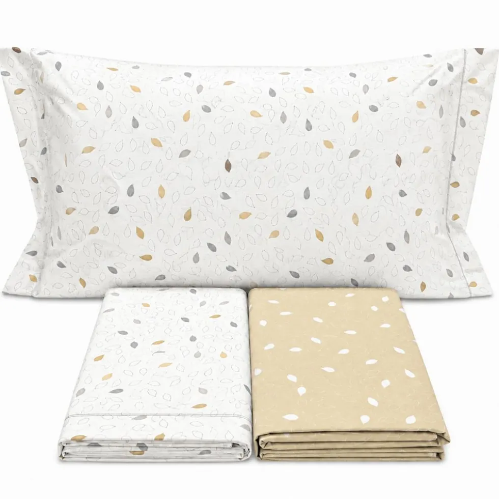 Completo Lenzuola Goccia beige Singolo
