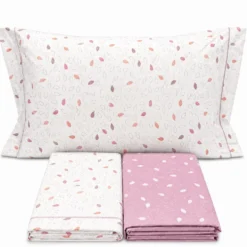 Completo Lenzuola Goccia rosa Matrimoniale