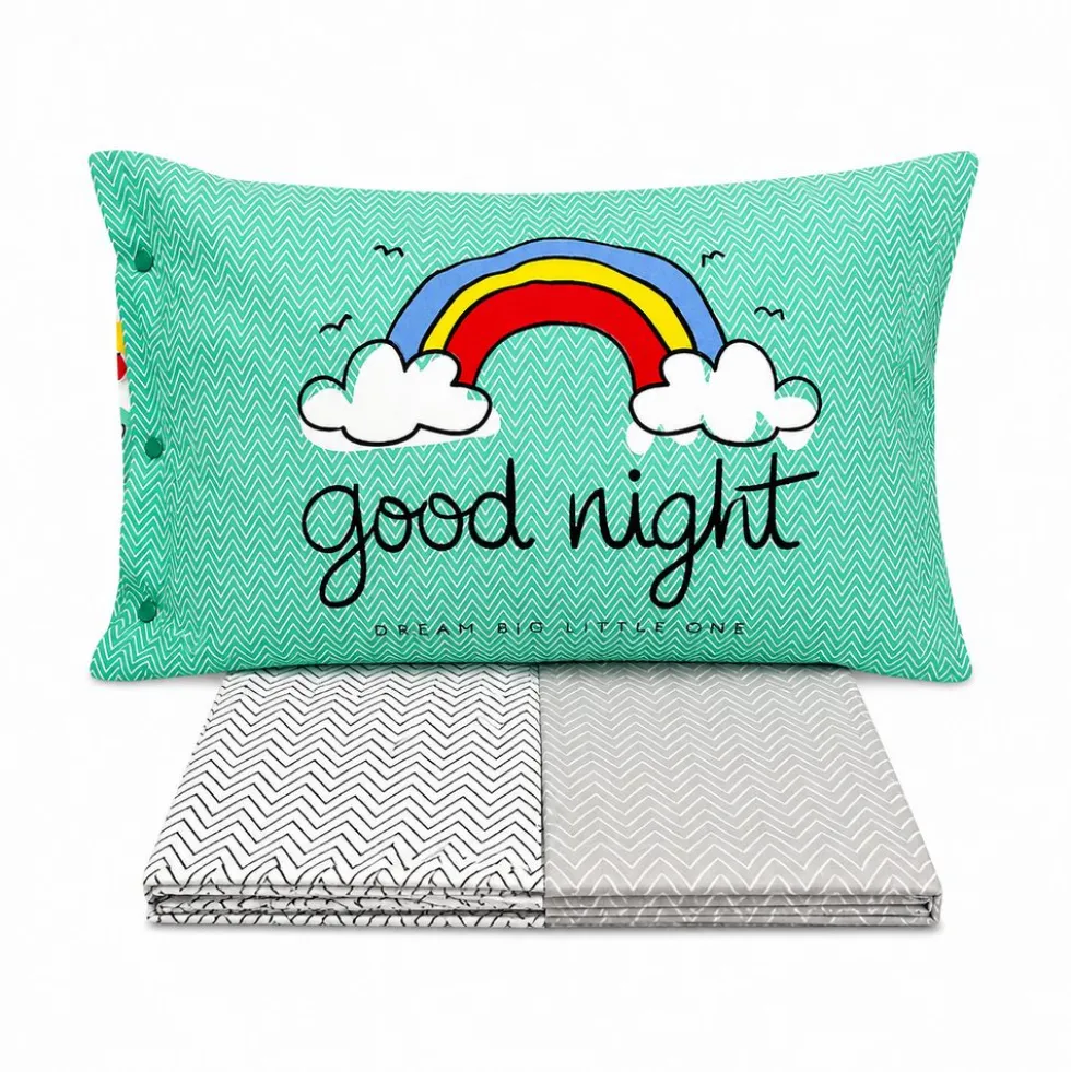 Completo Lenzuola Good night arcobaleno Piazza e mezzo