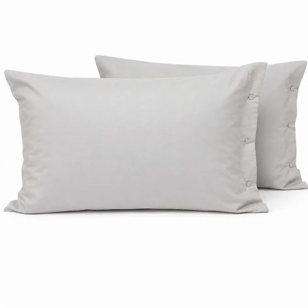 Completo Lenzuola Joli Federe con bottoni Grigio chiaro Singolo