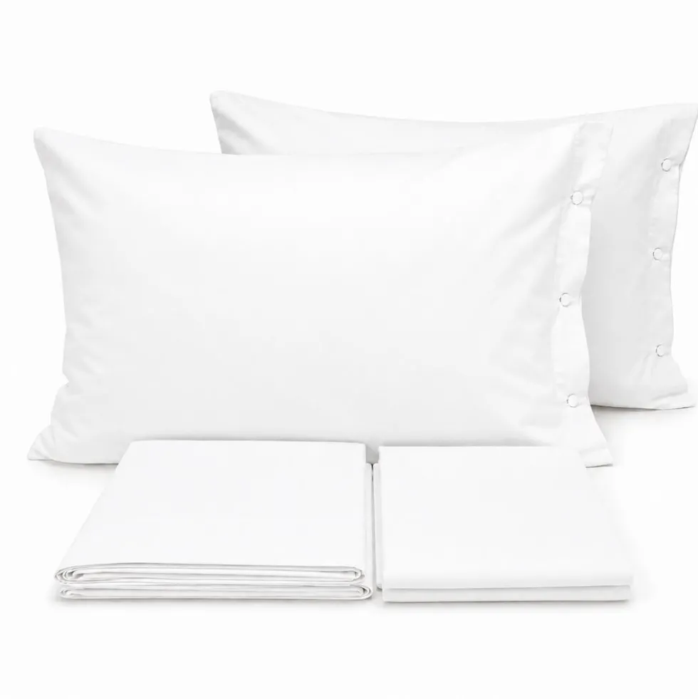 Completo Lenzuola Joli Federe con bottoni Bianco Singolo