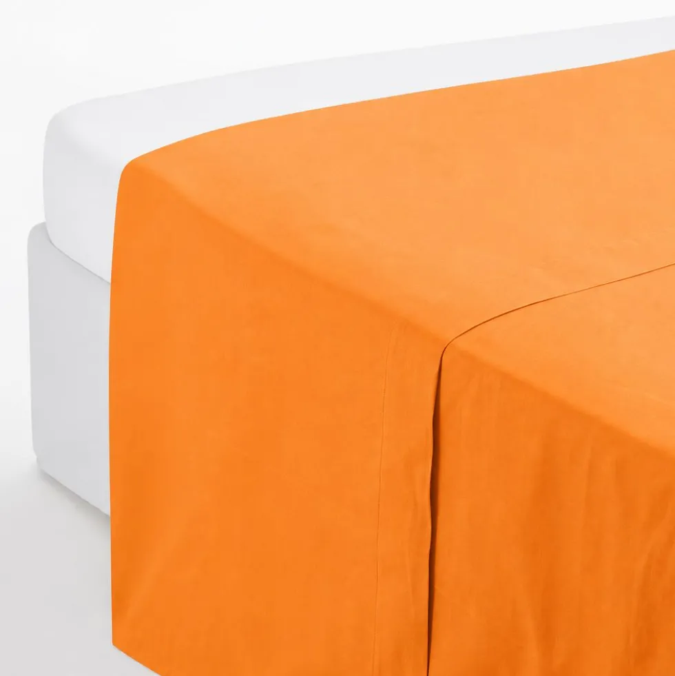 Completo Lenzuola Joli Federe con bottoni Arancio Piazza e mezzo
