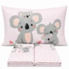 Completo Lenzuola Koala family rosa Piazza e mezzo