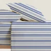 Completo Lenzuola Linnet Riga Blu matrimoniale