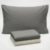 Completo Lenzuola Listra Grigio Singolo