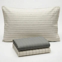 Completo Lenzuola Listra Grigio Singolo