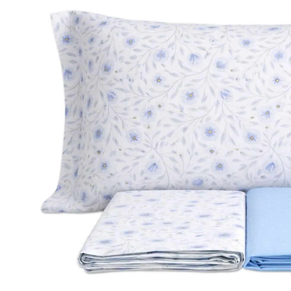 Completo Lenzuola Melody Azzurro Piazza e mezzo