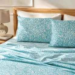 Completo Lenzuola Mersin coralli tiffany piazza e mezzo