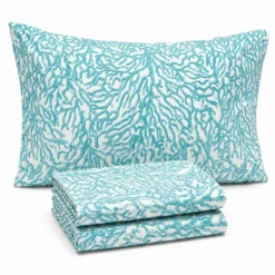 Completo Lenzuola Mersin coralli tiffany piazza e mezzo