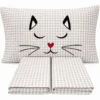Completo Lenzuola Miao quadretti tortora Singolo
