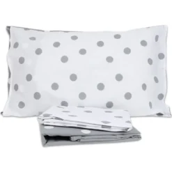 Completo Lenzuola Milk Pois Grigio Matrimoniale