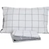 Completo Lenzuola Milk Quadro Grigio Matrimoniale