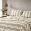 Completo Lenzuola Millerighe beige matrimoniale