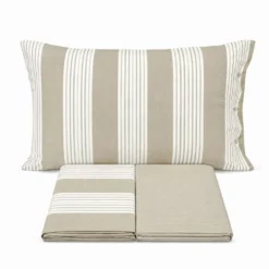 Completo Lenzuola Millerighe beige matrimoniale