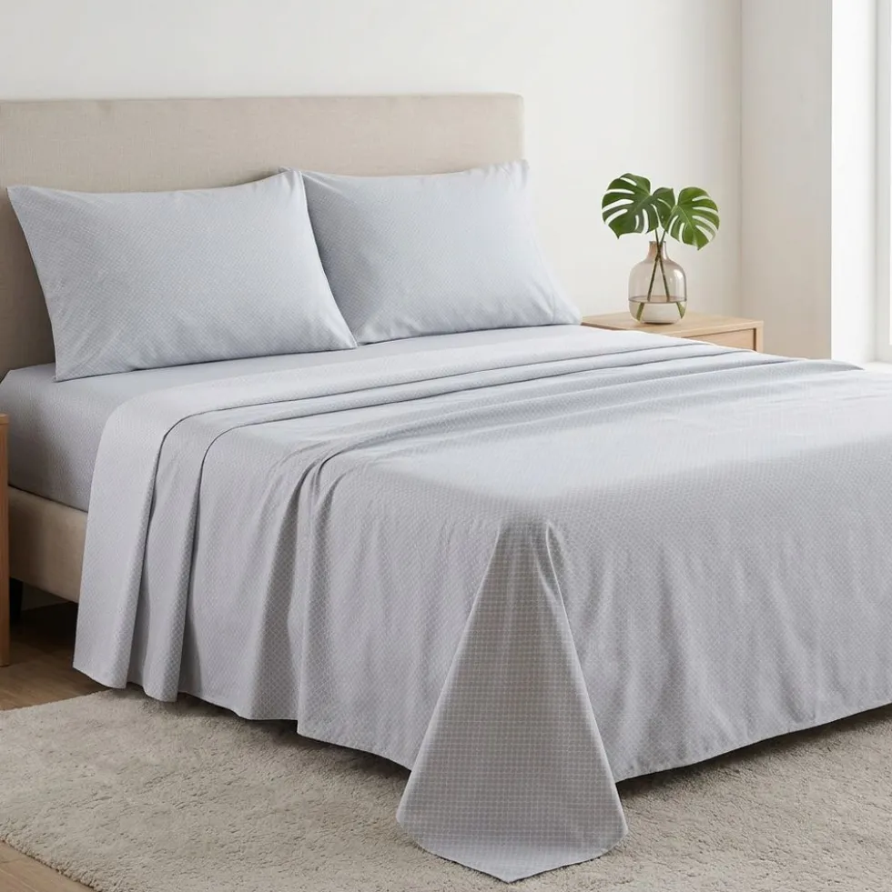 Completo Lenzuola Minimal Scaglie Grigio Matrimoniale