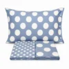 Completo Lenzuola Moon pois azzurro piazza e mezzo