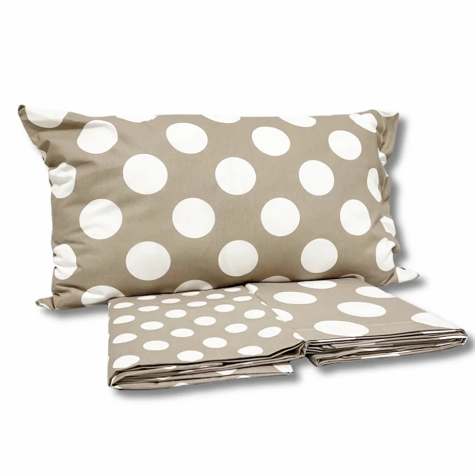 Completo Lenzuola Moon pois tortora singolo