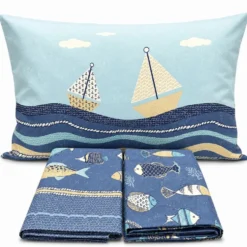 Completo Lenzuola Oceano Blu Matrimoniale