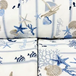 Completo Lenzuola Oceano rigato blu bianco Singolo