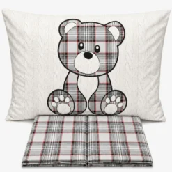 Completo Lenzuola Orsetto Kilt Grigio Singolo