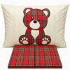 Completo Lenzuola Orsetto Kilt Rosso Singolo