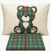 Completo Lenzuola Orsetto Kilt Verde Piazza e mezzo