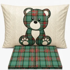 Completo Lenzuola Orsetto Kilt Verde Piazza e mezzo