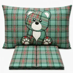 Completo Lenzuola Orsetto Kilt Verde Piazza e mezzo