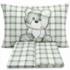 Completo Lenzuola Orsetto tartan verde Singolo