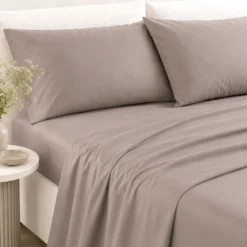 Completo Lenzuola Percalle Tortora Matrimoniale
