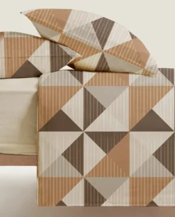 Completo Lenzuola Percallino stampato Aspen Terra Singolo