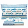 Completo Lenzuola Pesci Azzurri Francese
