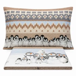 Completo Lenzuola Pinguini Beige Piazza e mezzo