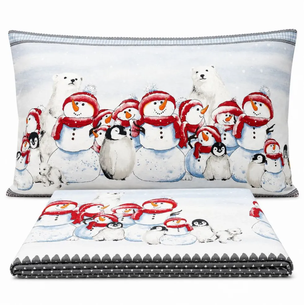 Completo Lenzuola Pinguini Rosso Singolo