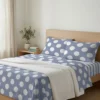 Completo Lenzuola Pois Grosso Azzurro Piazza e mezzo