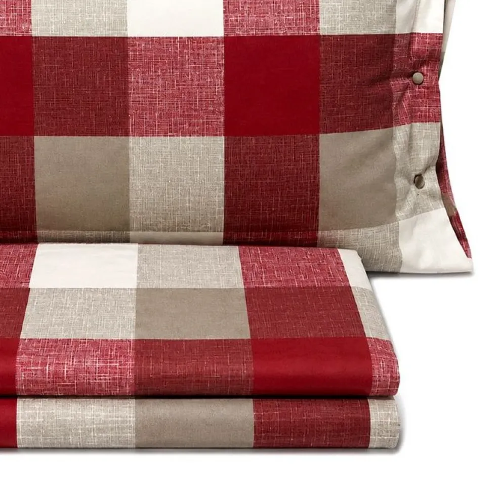 Completo Lenzuola Quadrettone bordeaux Matrimoniale