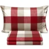 Completo Lenzuola Quadrettone bordeaux Singolo
