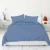 Completo Lenzuola Raso Azzurro niagara matrimoniale