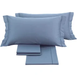 Completo Lenzuola Raso Azzurro niagara matrimoniale