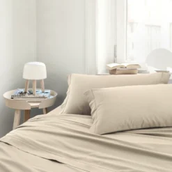 Completo Lenzuola Raso Beige matrimoniale