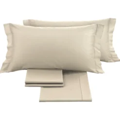 Completo Lenzuola Raso Beige matrimoniale