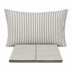 Completo Lenzuola Riga bastoncino grigio matrimoniale